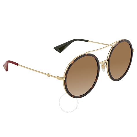 gucci round havana ladies sunglasses gg0061s 013 56|gucci gg0061s sunglasses eyewear.